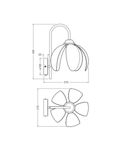 KINKIET DECOR RATTAN LOTUS WALL E27 