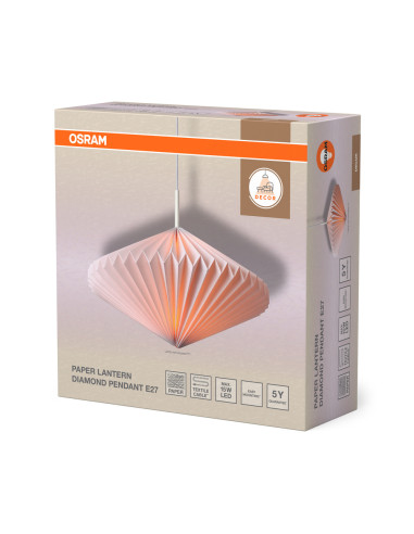 LAMPA WISZĄCA DECOR PAPER LANTERN DIAMOND PENDE27 