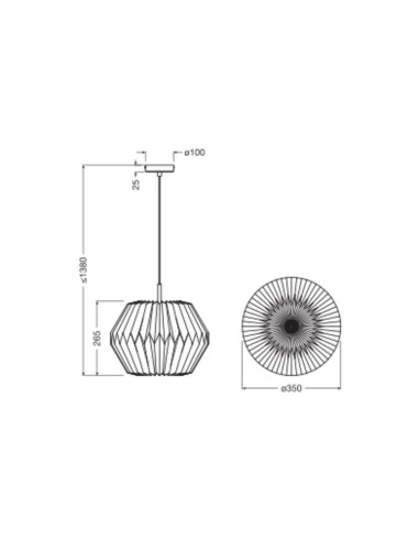 LAMPA WISZĄCA DECOR PAPER LANTERN GEM PEND E27 