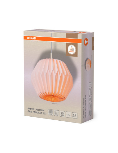 LAMPA WISZĄCA DECOR PAPER LANTERN GEM PEND E27 