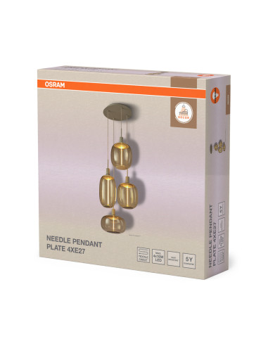 LAMPA WISZĄCA DECOR NEEDLE PEND PL 4XE27 BG 