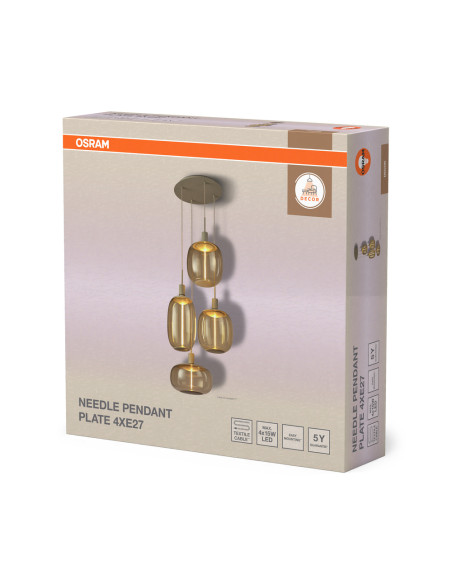 LAMPA WISZĄCA DECOR NEEDLE PEND PL 4XE27 BG 