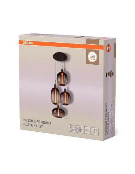 LAMPA WISZĄCA DECOR NEEDLE PEND PL 4XE27 DG 