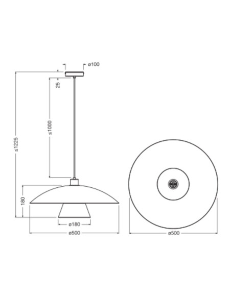 LAMPA WISZĄCA DECOR FLYING MUSHROOM PEND E27 BK 