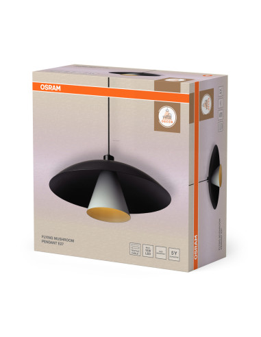 LAMPA WISZĄCA DECOR FLYING MUSHROOM PEND E27 BK 
