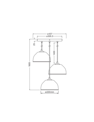 LAMPA WISZĄCA DECOR CAMEL BELL PENDANT 3XE14 WT 