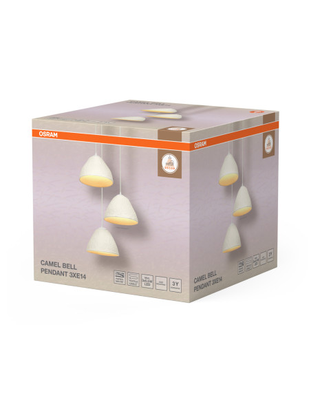 LAMPA WISZĄCA DECOR CAMEL BELL PENDANT 3XE14 WT 