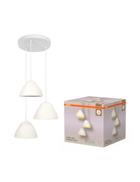 LAMPA WISZĄCA DECOR CAMEL BELL PENDANT 3XE14 WT 