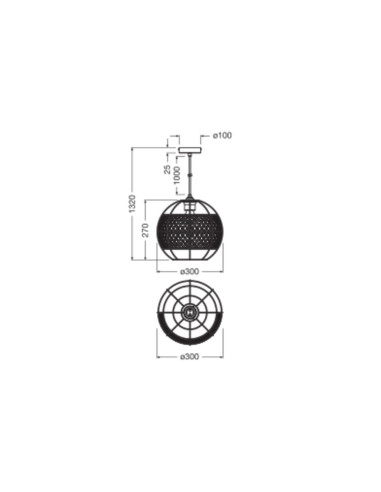 LAMPA WISZĄCA DECOR CAGE GLOBE PENDANT E27 BK 