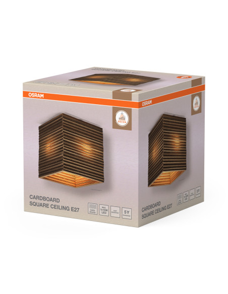 LAMPA NATYNKOWA DECOR CARDBOARD SQUARE CEILING E27 