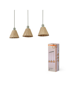 LAMPA WISZĄCA DECOR RAFFIA PENDANT LINEAR 3XE27GN 