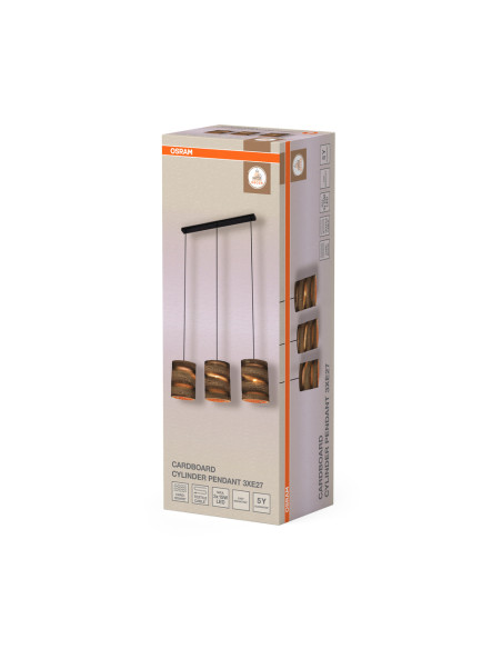 LAMPA WISZĄCA DECOR CARDBOARD CYLINDER PEND 3XE27 