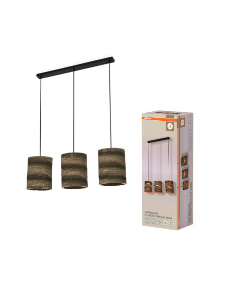 LAMPA WISZĄCA DECOR CARDBOARD CYLINDER PEND 3XE27 