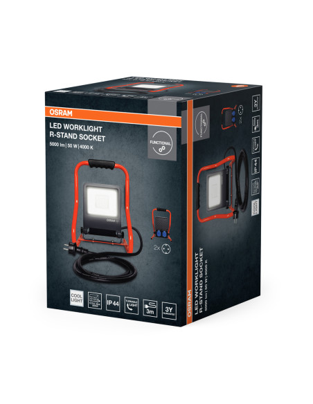 NAŚWIETLACZ LED PRZENOŚNY LED WORKLIGHT 50W 840 R-STANDSOCKET 