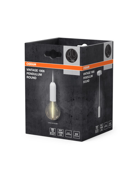 LAMPA WISZĄCA VintagE 1906® PEnduLum ROUND E27 WhitE 