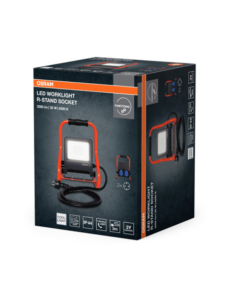 NAŚWIETLACZ LED PRZENOŚNY LED WORKLIGHT 30W 840 R-STANDSOCKET 