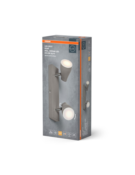 LAMPA NATYNKOWA LED SPOT PEAR 260MM2X4.3W827 GU10GR 