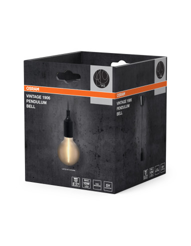 LAMPA WISZĄCA VintagE 1906® PEnduLum BELL E27 Black 