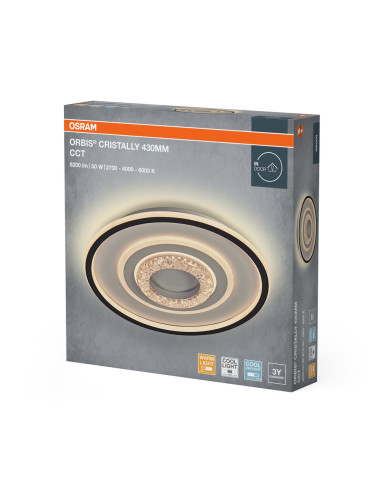 PLAFON ORBIS CRISTALLY 430MM 50W CCT WT   