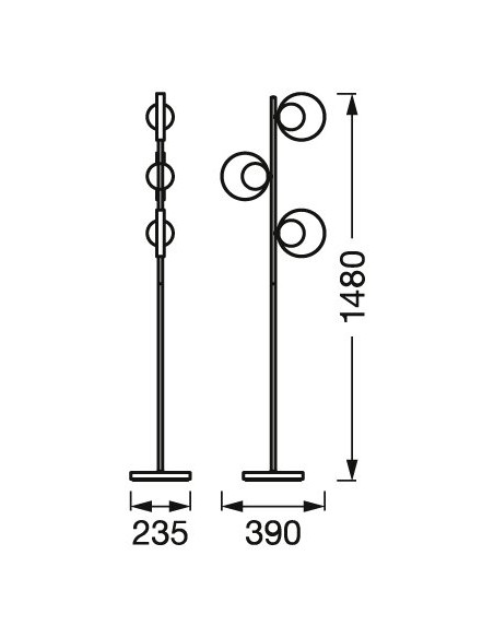 LAMPA PODŁOGOWA DECOR MEMPHIS FLOOR BK GD 3XG9 