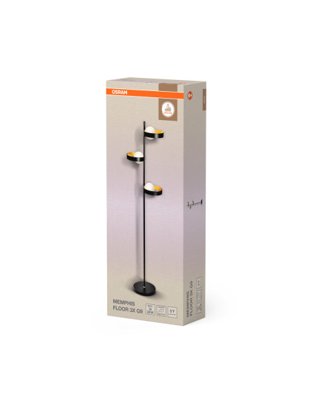 LAMPA PODŁOGOWA DECOR MEMPHIS FLOOR BK GD 3XG9 