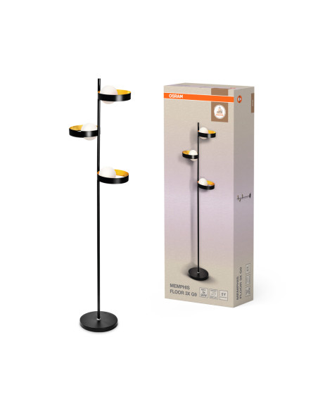 LAMPA PODŁOGOWA DECOR MEMPHIS FLOOR BK GD 3XG9 