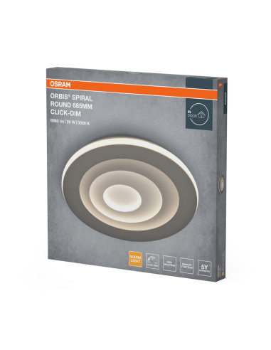 PLAFON ORBIS SPIRAL RD 685 63W830 CLDIM GR 