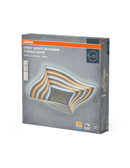 PLAFON ORBIS WAVES 480X480 43W CCTDIMRC WT 
