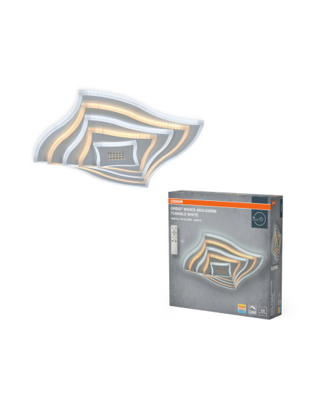 PLAFON ORBIS WAVES 400X400 30W CCTDIMRC WT 