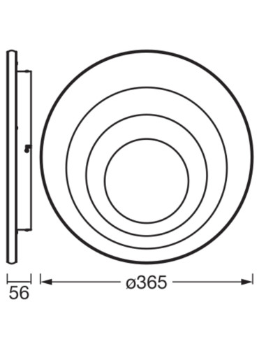 PLAFON ORBIS SPIRAL RD 365 38W 830CLDIM GR 