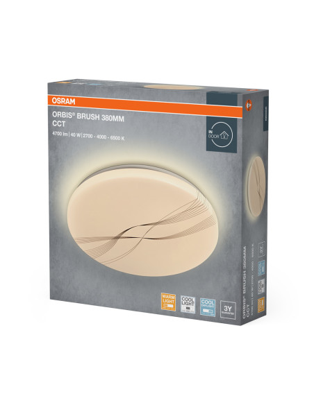 PLAFON ORBIS BRUSH 380MM 40W CCT WT       