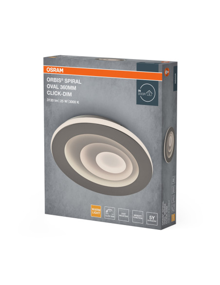 PLAFON ORBIS SPIRAL OV 360 27W830 CLDIM GR 