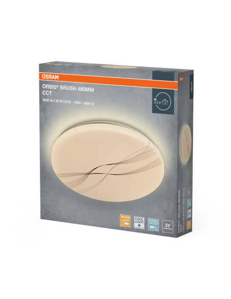 PLAFON ORBIS BRUSH 490MM 50W CCT WT       