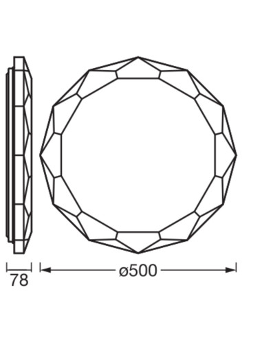 PLAFON ORBIS DIAMY 500MM 50W TW DIM RC WT 