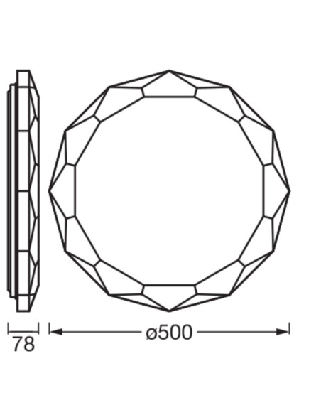 PLAFON ORBIS DIAMY 500MM 50W TW DIM RC WT 