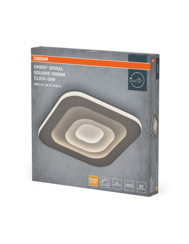 PLAFON ORBIS SPIRAL SQ 500 42W830 CLDIM GR 