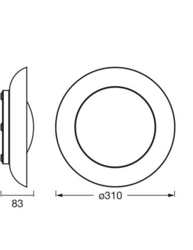 PLAFON ORBIS PLATE 310 19W830CLICKDIM GN 