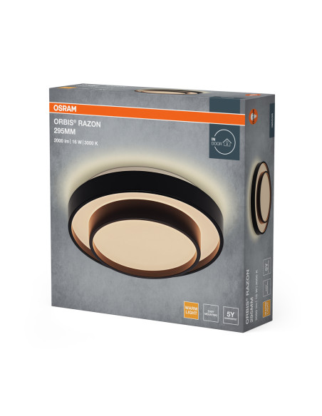 PLAFON ORBIS RAZON 295MM 16W 830 BK 