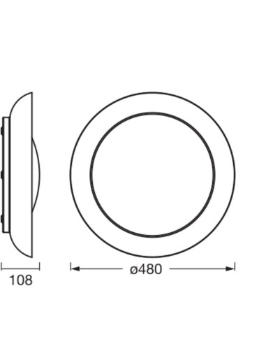 PLAFON ORBIS PLATE 480 45W830CLICKDIM RO 