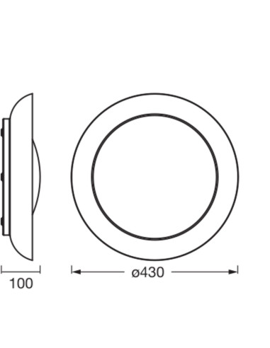 PLAFON ORBIS PLATE 430 35W830CLICKDIM GN 