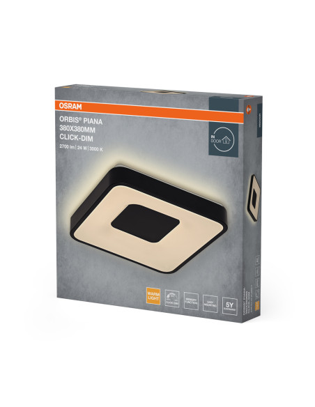 PLAFON ORBIS PIANA 380X380 24W830CLICKD BK 