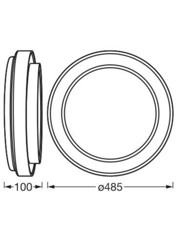 PLAFON ORBIS RAZON 485MM 36W 830 BK 