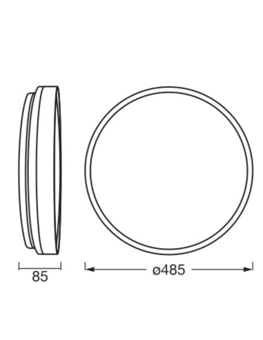 PLAFON ORBIS GISELA 485MM 36W 830 BK 