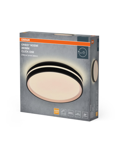 PLAFON ORBIS NOEMI 390MM 24W 830CLICKD BK 