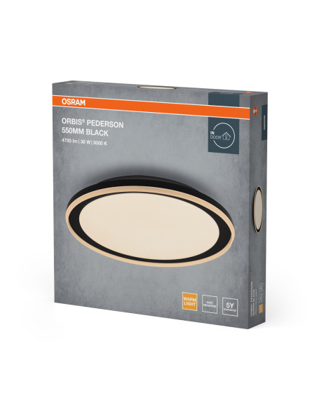 PLAFON ORBIS PEDERSON 550MM 36W 830 BK    