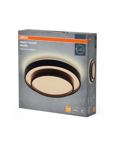 PLAFON ORBIS RAZON 385MM 24W 830 BK 