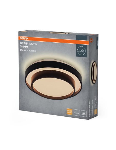 PLAFON ORBIS RAZON 385MM 24W 830 BK 