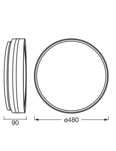 PLAFON ORBIS NOEMI 480MM 36W 830CLICKD BK 