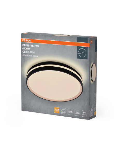 PLAFON ORBIS NOEMI 480MM 36W 830CLICKD BK 