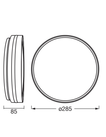 PLAFON ORBIS NOEMI 285MM 16W 830CLICKD BK 